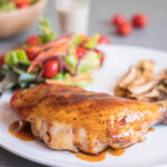 grilles chicken steak with teriyaki sauce